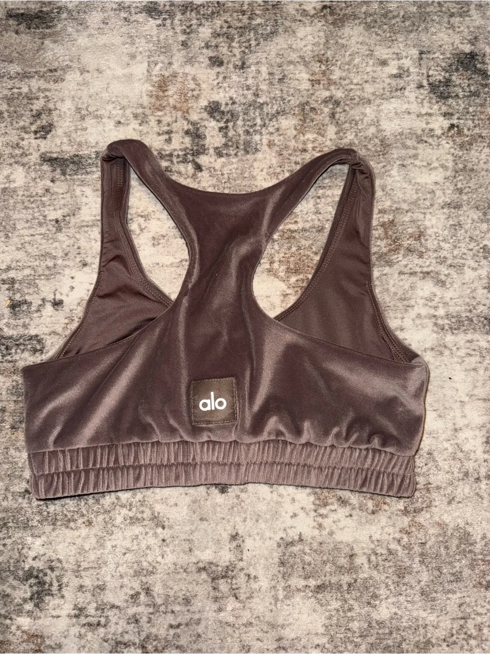 ALO Yoga Velvet Racerback Bralette in Taupe